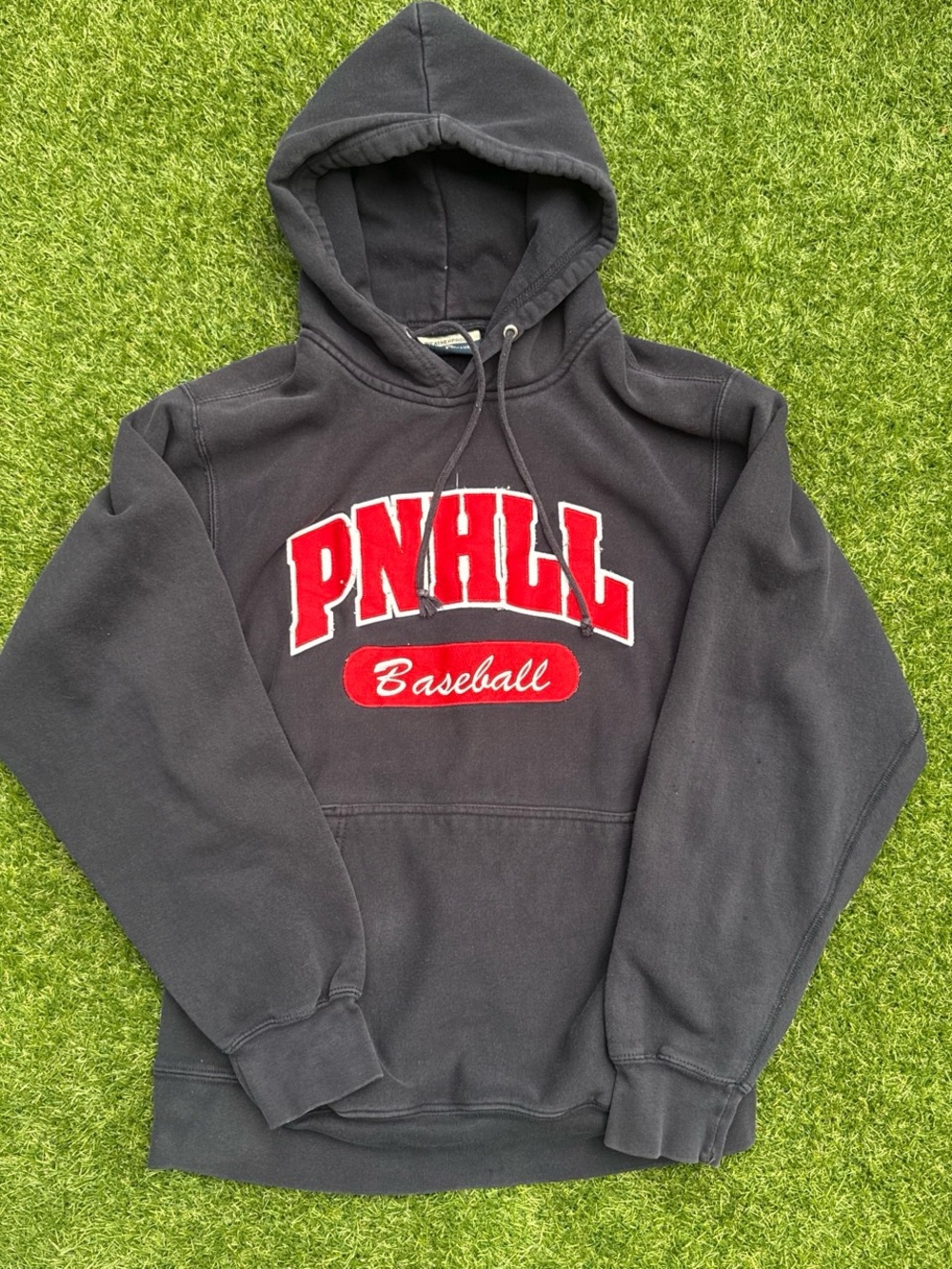 Weatherproof Black Hoodie with Red PNHLL Baseball Applique